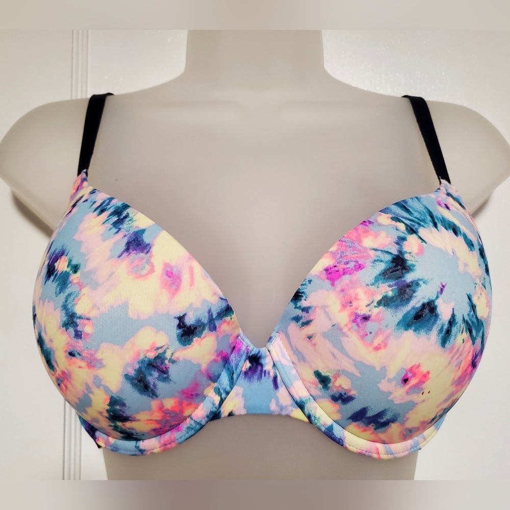 🆕️ NWOT PINK Victoria's Secret Multicolor Tie-Dye Bra, 32DD